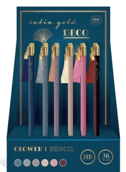 INTERDRUK Ołówek z zawieszką chwost Deco Satin Gold p36 mix cena za 1 szt