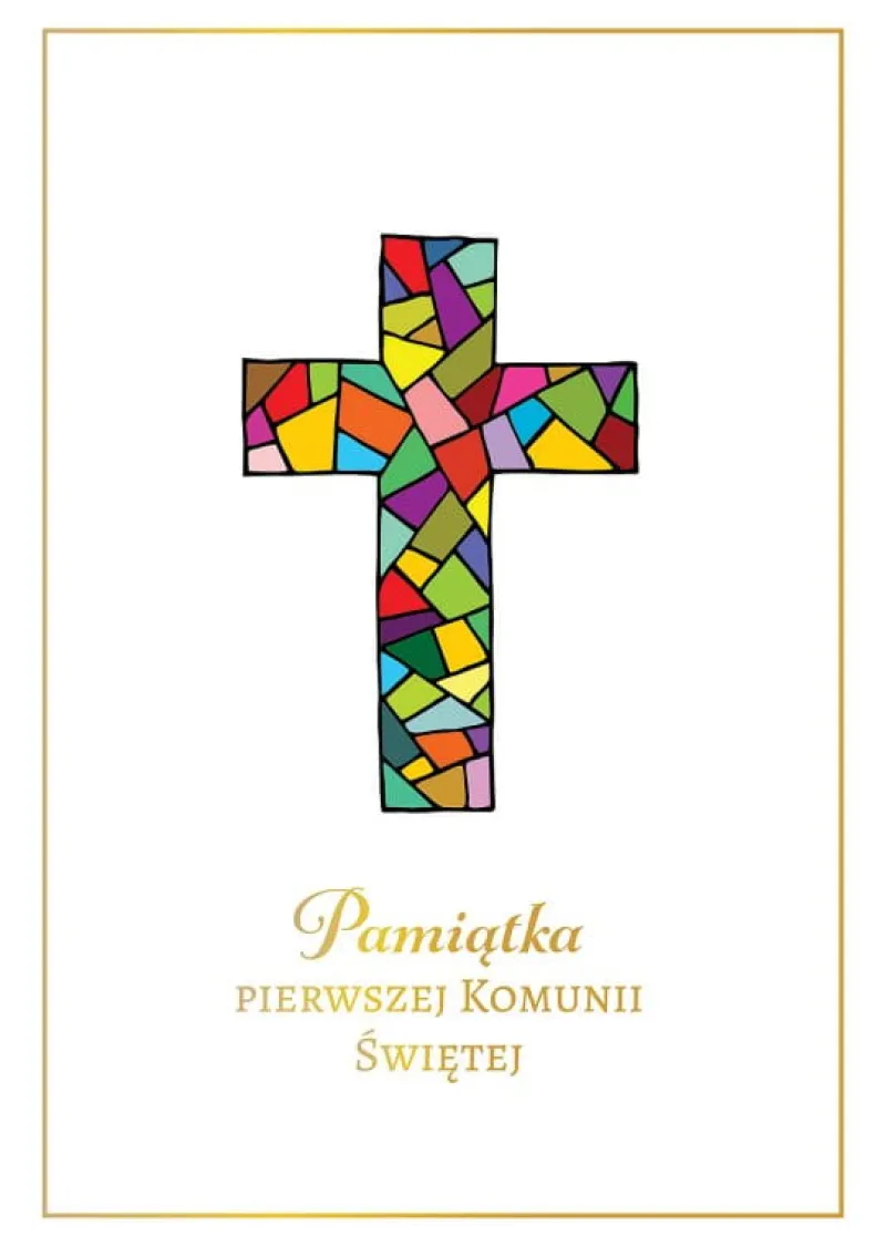 Dzieci ZIELONA SOWA Pamiątka Pierwszej Komunii Świętej B5 witraż