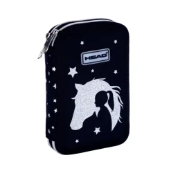 ASTRA Piórnik podwójny bez wyposażenia Head Glitter Effect Silver Dream AC2
