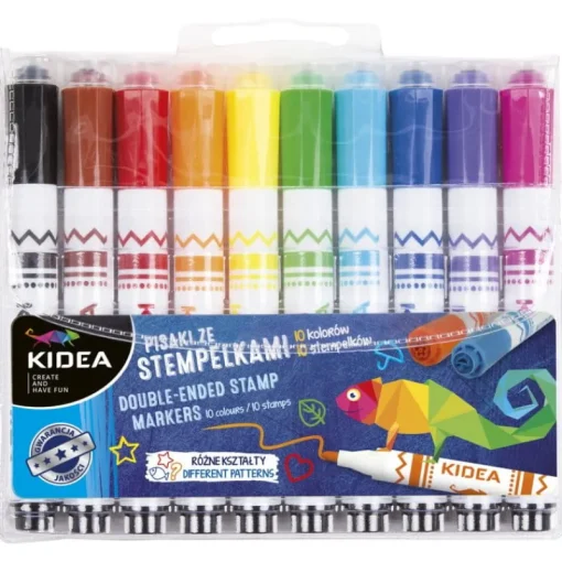 DERFORM Pisaki ze stempelkami 10 kolorów - Kidea