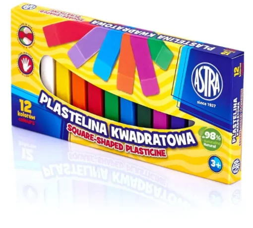 ASTRA Plastelina 12 kolorów kwadratowa