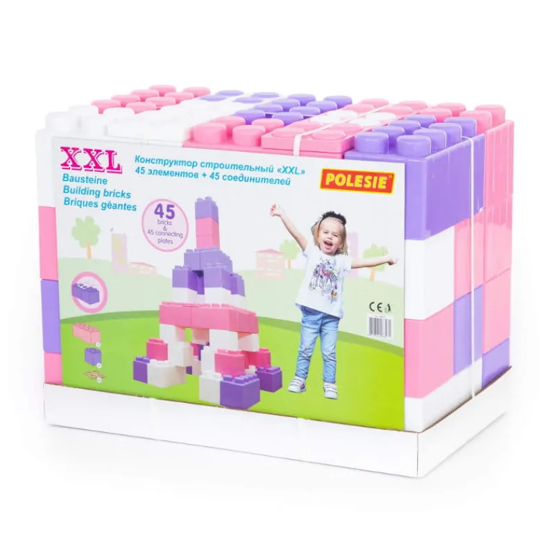 POLESIE 68071 Klocki budowniczy "XXL" 45 elementów + łącznik do klocków v2