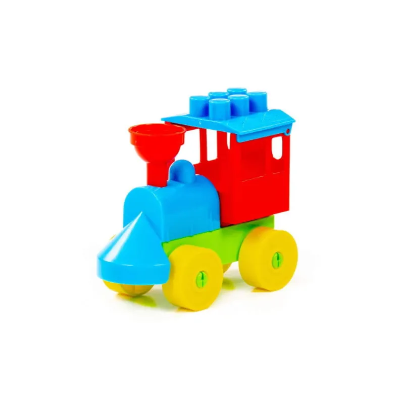 POLESIE 55231 Klocki Mały wędrownik Lokomotywa 9 elementów w woreczku