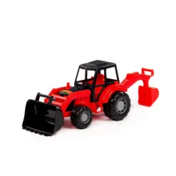 POLESIE 24439 Majster traktor-koparka czerwono-czarny w siatce