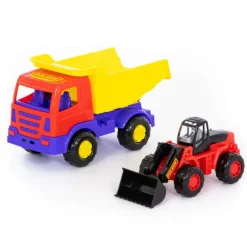 POLESIE 46840 Miraż samochód-wywrotka + traktor-ładowarka Mistrz