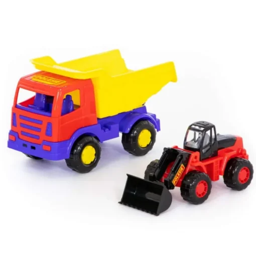 POLESIE 46840 Miraż samochód-wywrotka + traktor-ładowarka Mistrz