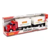 POLESIE 92571 "Profi", samochód-ciężarówka z przyczepą inercyjny (ze światłem i dźwiękiem) (czerwono-biały) (w pudełku)