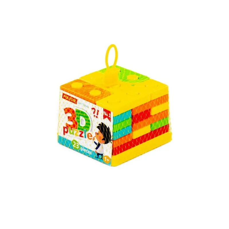 POLESIE 93646 Zabawka edukacyjna "3D puzzle" Nr1 (23 elementów) (w siatce)
