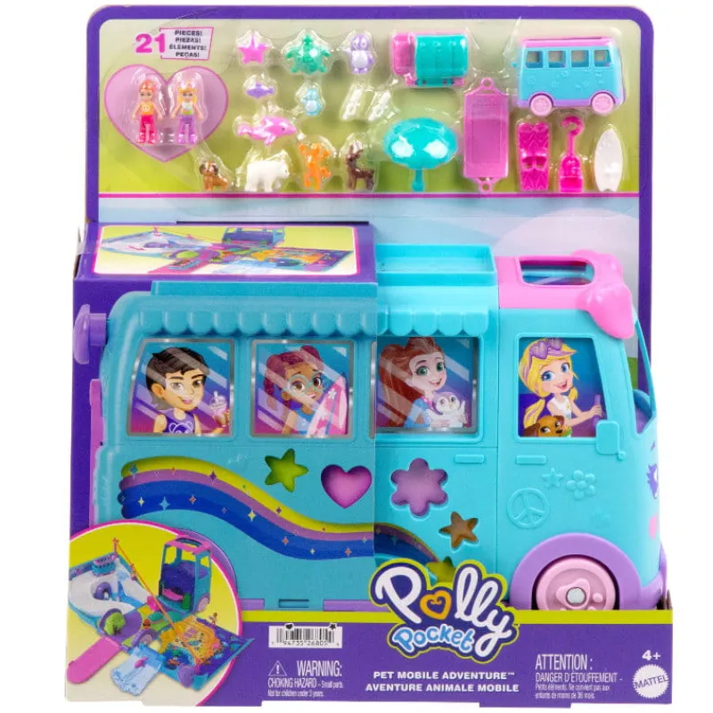 MATTEL Polly Pocket Pet Mobile Adventure Transformujący kamper z akcesoriami JCC22