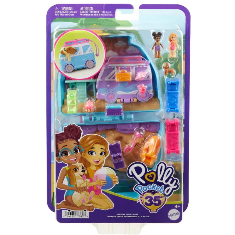 MATTEL Polly Pocket Zestaw kompaktowy plażowy Szczeniaczek HRD36 FRY35
