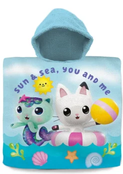KIDS EUROSWAN Poncho kąpielowe /ręcznik 60x120cm bawełna Koci Domek Gabi. Gabby's Dollhouse GD00001