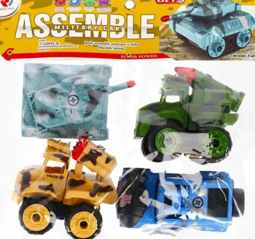 EURO-TRADE PROMO Auto wojskowe do skręcania z akcesoriami 502154 Mega Creative