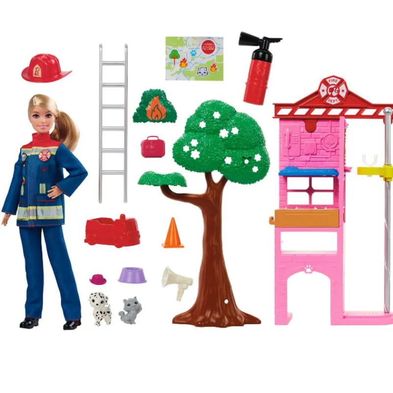 MATTEL PROMO Barbie Lalka Strażaczka Zestaw do zabawy HRG55