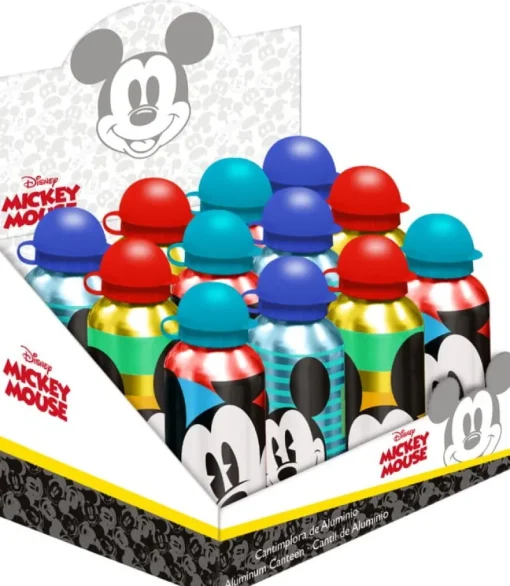 KIDS EUROSWAN PROMO Bidon aluminiowy 500ml mix Myszka Miki Mickey Mouse MI50002DT cena za 1 szt p12 butelka na wodę