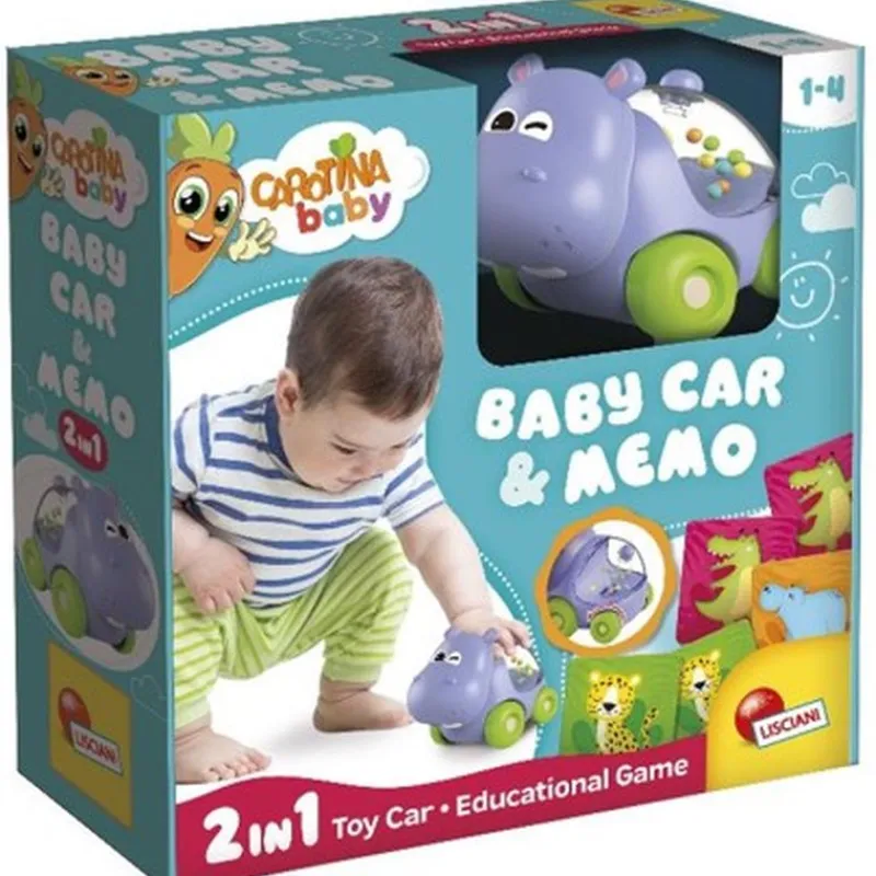 LISCIANI GIOCHI PROMO Carotina baby Hipopotam Samochodzik i gra pamięciowa 102273 LISCIANI