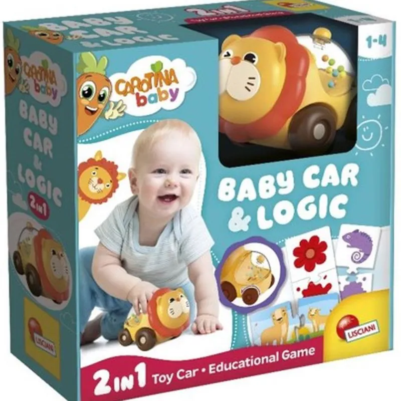 LISCIANI GIOCHI PROMO Carotina baby Lew Samochodzik i gra logiczna 102266 LISCIANI