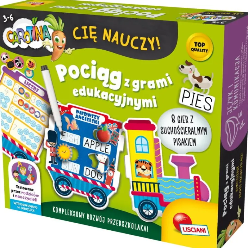 LISCIANI GIOCHI PROMO Carotina cię nauczy! Pociąg z grami edukacyjnymi 102860 LISCIANI