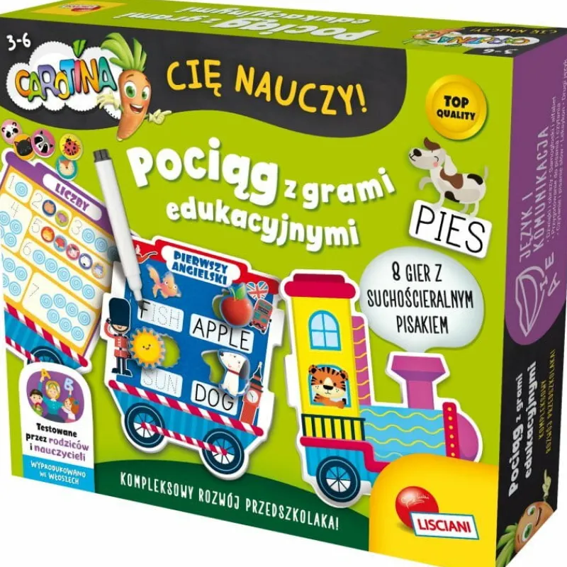 LISCIANI GIOCHI PROMO Carotina cię nauczy! Pociąg z grami edukacyjnymi 102860 LISCIANI