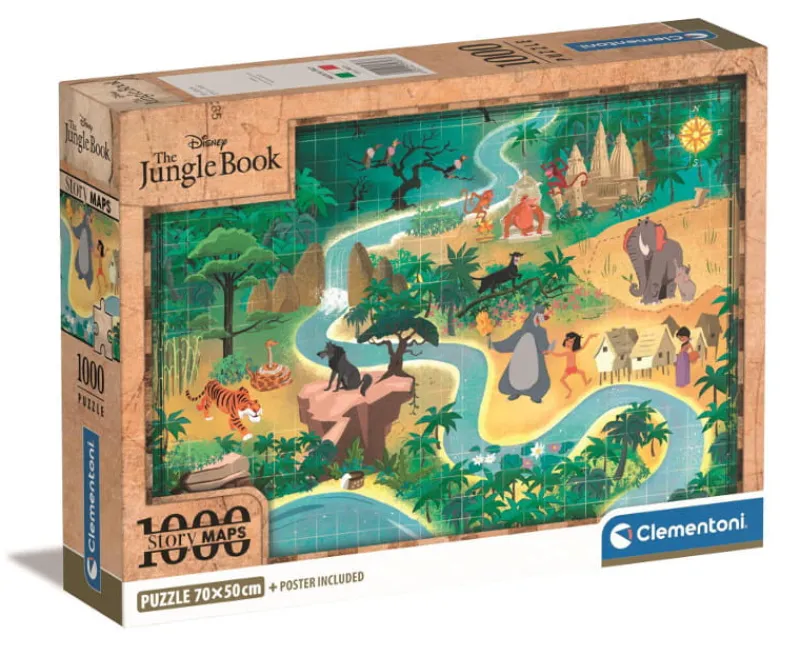 CLEMENTONI PROMO Puzzle 1000el Compact Story Maps The Jungle book 39813