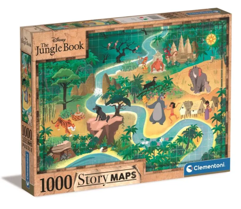 CLEMENTONI PROMO Puzzle 1000el Story Maps Księga Dżungli 39816