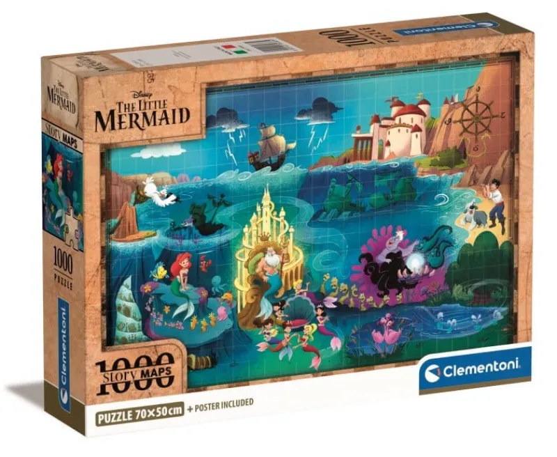 CLEMENTONI PROMO Puzzle 1000el Compact Disney Maps Little mermaid. Mała Syrenka 39783 p6