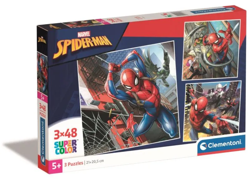 CLEMENTONI PROMO Puzzle 3x48el SuperColor square Marvel Spiderman 25316