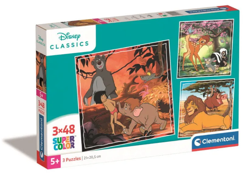CLEMENTONI PROMO Puzzle 3x48el SuperColor square Disney Classic 25299