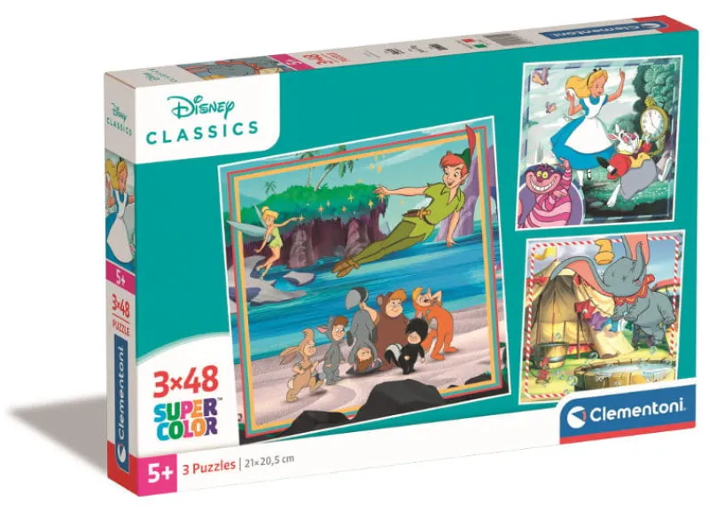 CLEMENTONI PROMO Puzzle 3x48el SuperColor square Disney Classic 25302