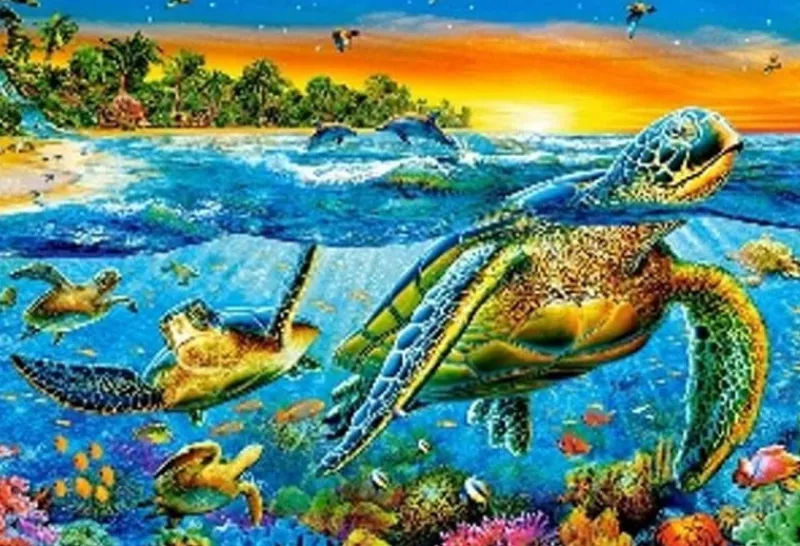 NORIMPEX PROMO Diamentowa mozaika Żółwie morskie 30x40cm 1008670