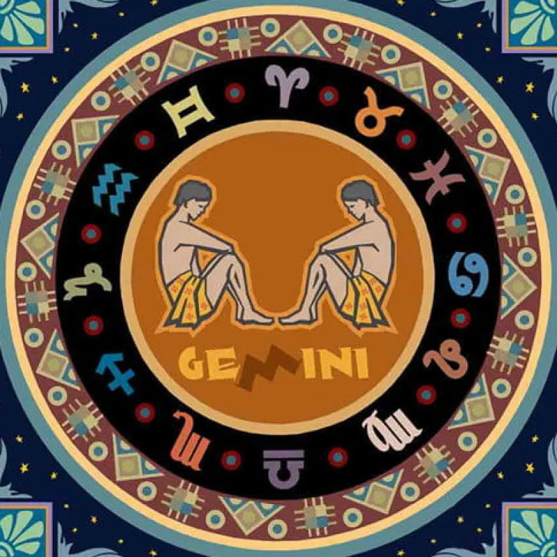 NORIMPEX PROMO Diamentowa mozaika Mandala 7D Zodiak Bliźnieta 30x30cm 1006577
