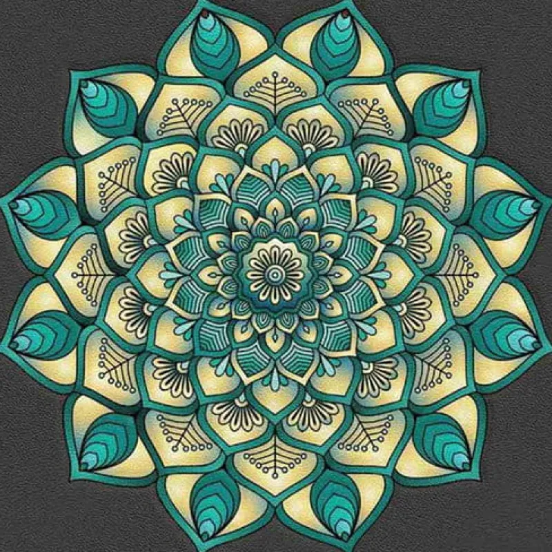 NORIMPEX PROMO Diamentowa mozaika Mandala 7D Koło niebiesko seledynowe 30x30cm 1006552