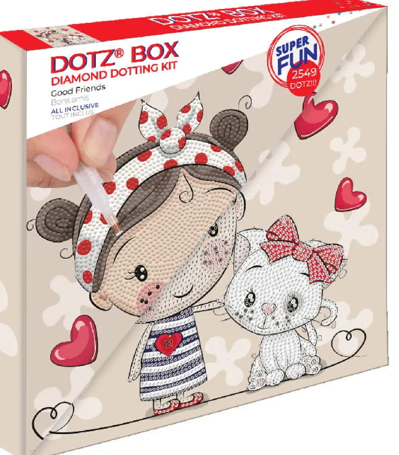 DANTE PROMO Diamond Dotz Good friends Diamentowa mozaika Dziewczynka z kotem DBX062