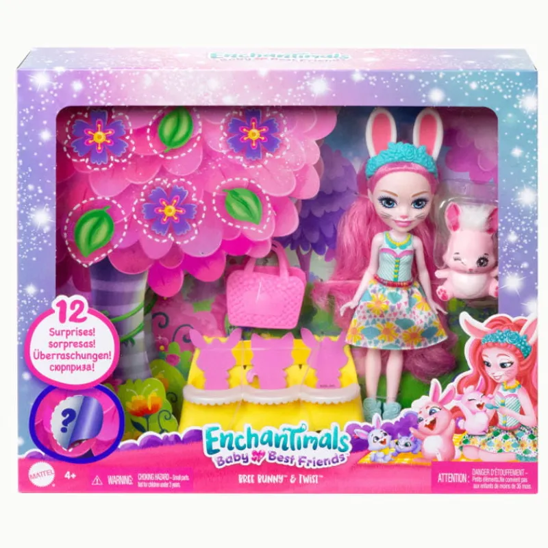 MATTEL PROMO Enchantimals Baby Best Friends Zestaw z niespodziankami Bree Bunny i Twist HLK85 HLK83