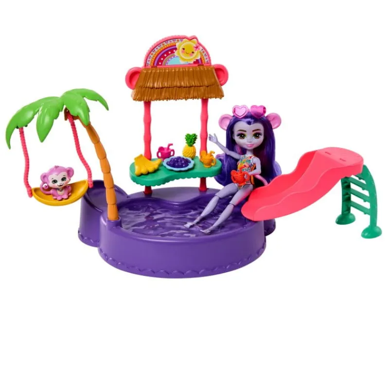 MATTEL PROMO Enchantimals Tropikalny basen Zestaw + Lalka małpka HTW73