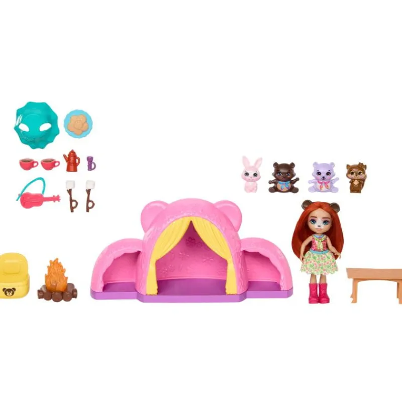 MATTEL PROMO Enchantimals Wycieczka pod namiot Zestaw + Lalka miś HTW71