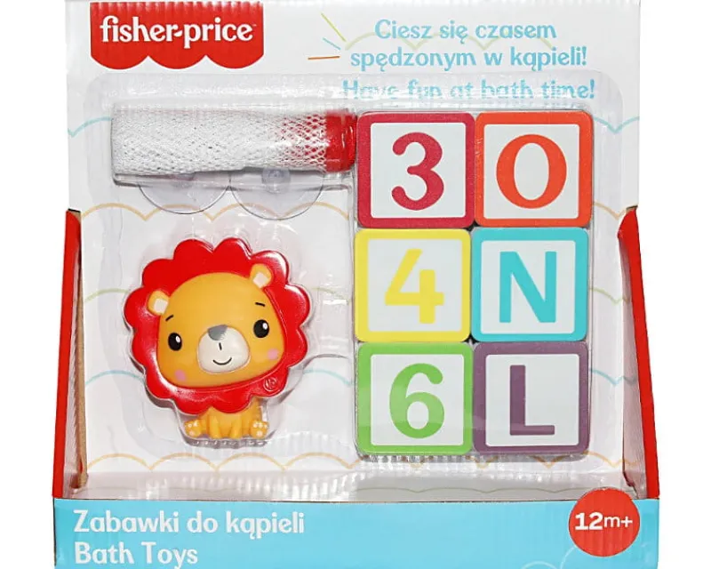 EPEE PROMO Fisher-Price Zabawka do kąpieli Literki, Cyferki + Figurka Lew CFGMBT004A