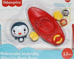 EPEE PROMO Fisher-Price Zabawka do kąpieli Nakręcana Łódeczka + Figurka Pingwin CFGMBT003C