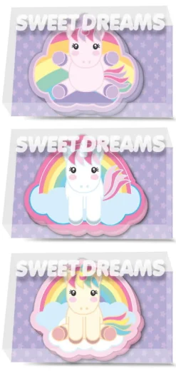 KIDS EUROSWAN PROMO Gumka do ścierania, 6x7 cm Jednorożec Sweet Dreams KL10869 mix cena za 1 szt