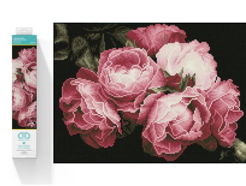 DANTE PROMO Haft diamentowy Diamond Dotz Diamentowa mozaika Vintage Roses 51x39cm DQ9020