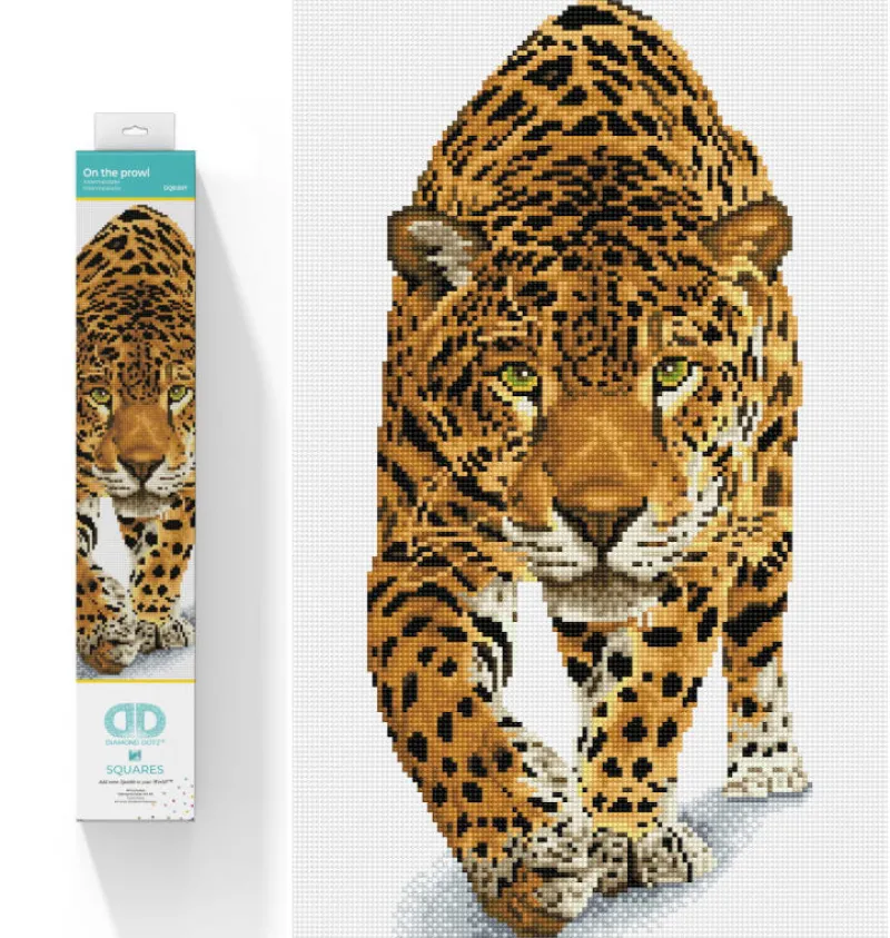DANTE PROMO Haft diamentowy Diamond Dotz Leopard na polowaniu 40x60cm DQ9007