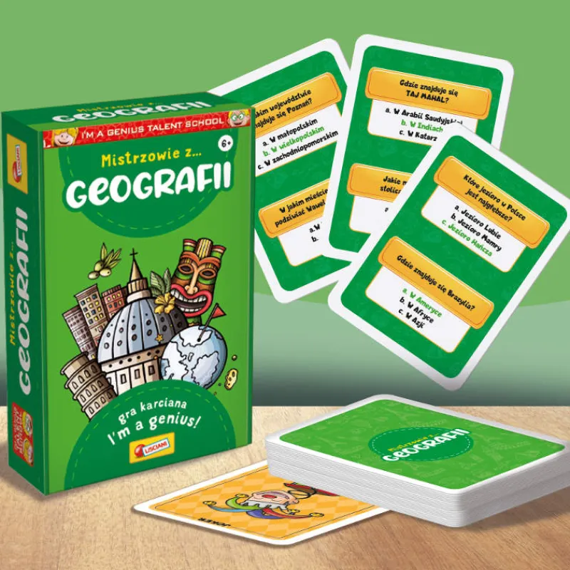 LISCIANI GIOCHI PROMO I'm a Genius Talent School Mistrzowie z geografii - edukacyjna gra karciana PL92307