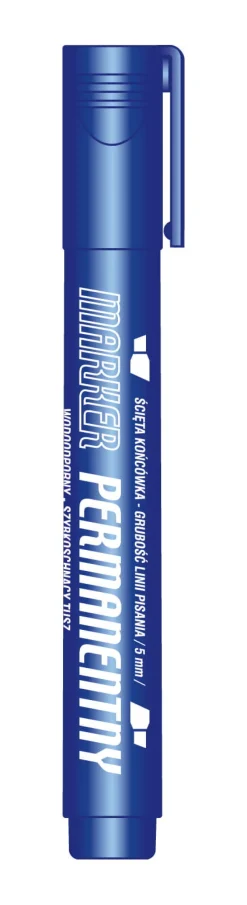 TETIS PROMO Marker permanentny niebieski końcówka ścięta KM101-NS p12 , cena za 1szt.