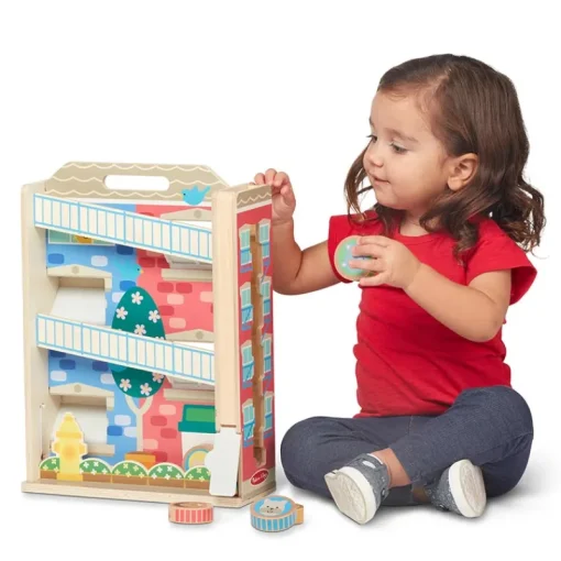 MELISSA & DOUG PROMO MELISSA Zjeżdżalnia drewniana wieża kamienica GO Tots 30741