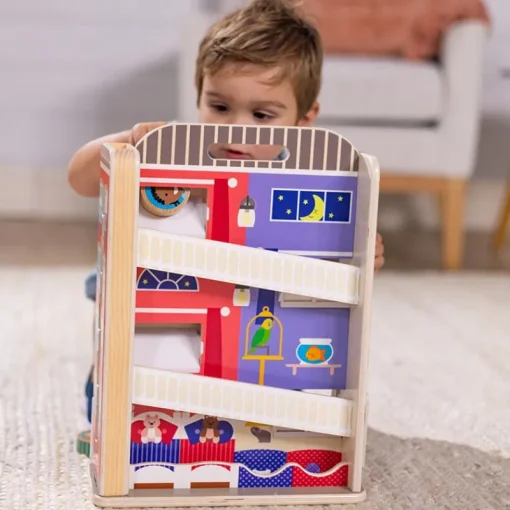 MELISSA & DOUG PROMO MELISSA Zjeżdżalnia drewniana wieża kamienica GO Tots 30741