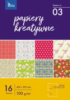 TETIS PROMO Papier kreatywny A3 zestaw nr 03