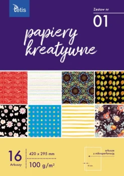 TETIS PROMO Papier kreatywny A3 zestaw nr 01