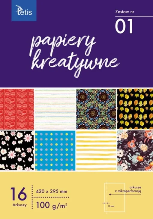 TETIS PROMO Papier kreatywny A3 zestaw nr 01
