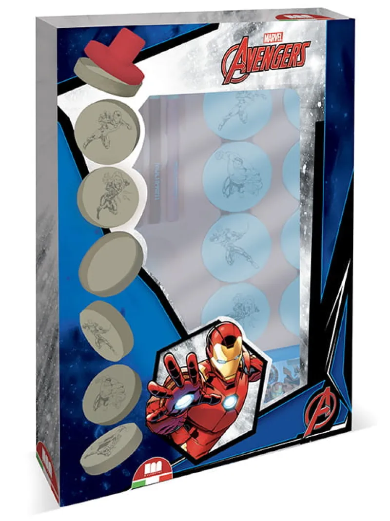 DANTE PROMO Pieczątki 8szt + pisaki Avengers 56153 Multiprint