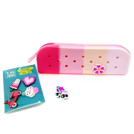 STNUX PROMO Piórnik z wpinkami różowy STN 9117