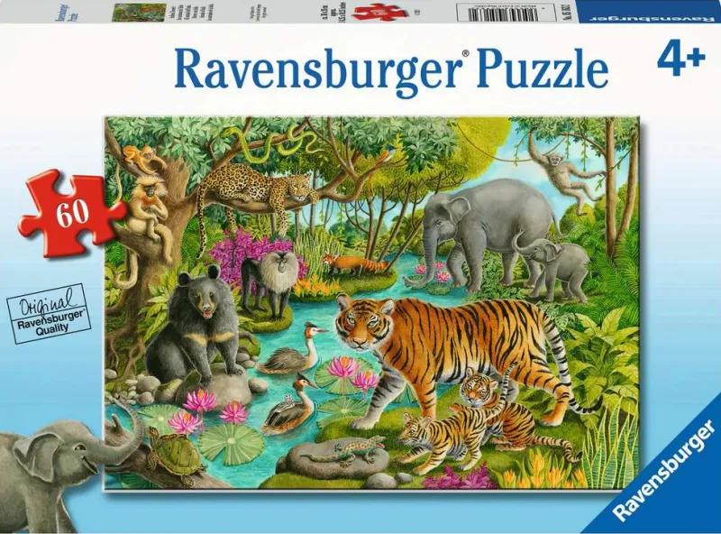 RAVENSBURGER PROMO Puzzle 60el Animals of India Zwierzęta z Indii 051632